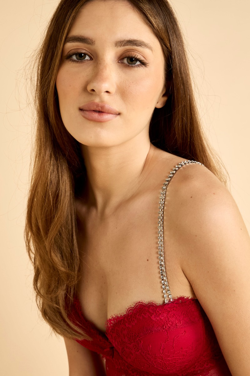 Lace Long Slip with Crystal Details product image 3