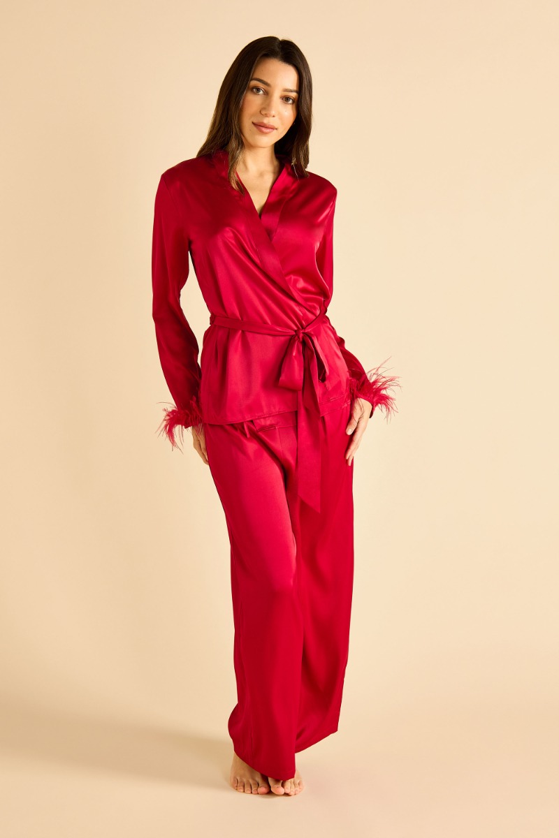 Bridal Pyjama Set with Feather Trims product image 5