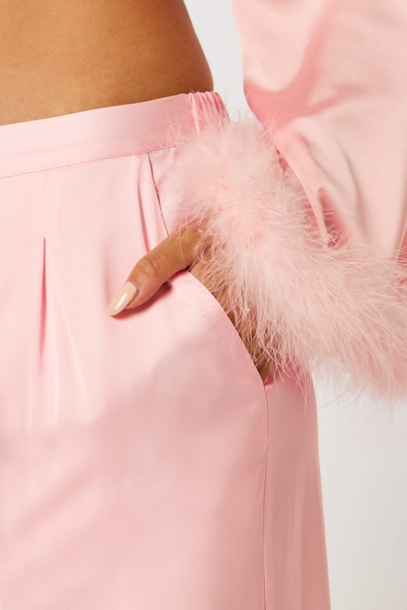 Feather Detail Button-Up Two-Piece Pajama Set product image 4