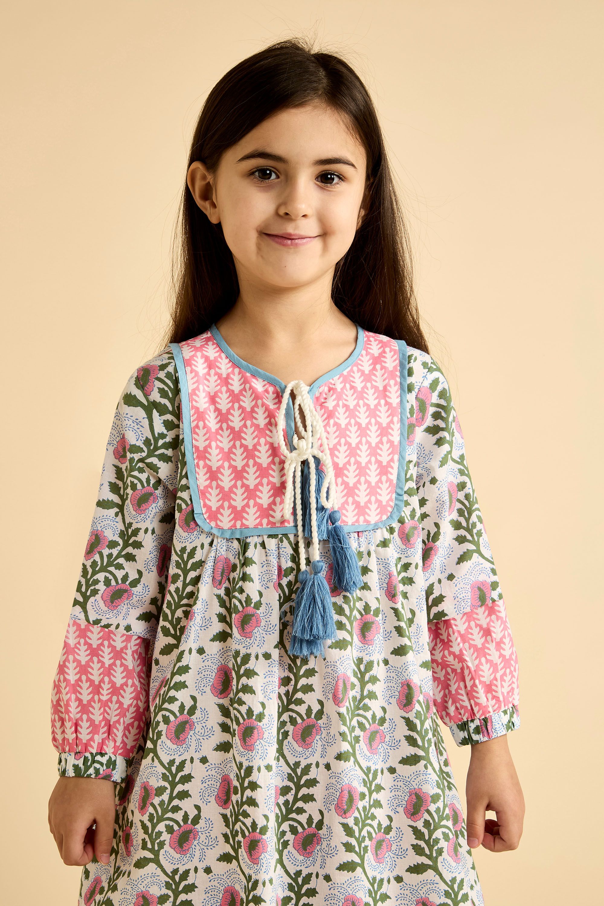 Girls' Wide-Cut Kaftan with Tassels product image 3