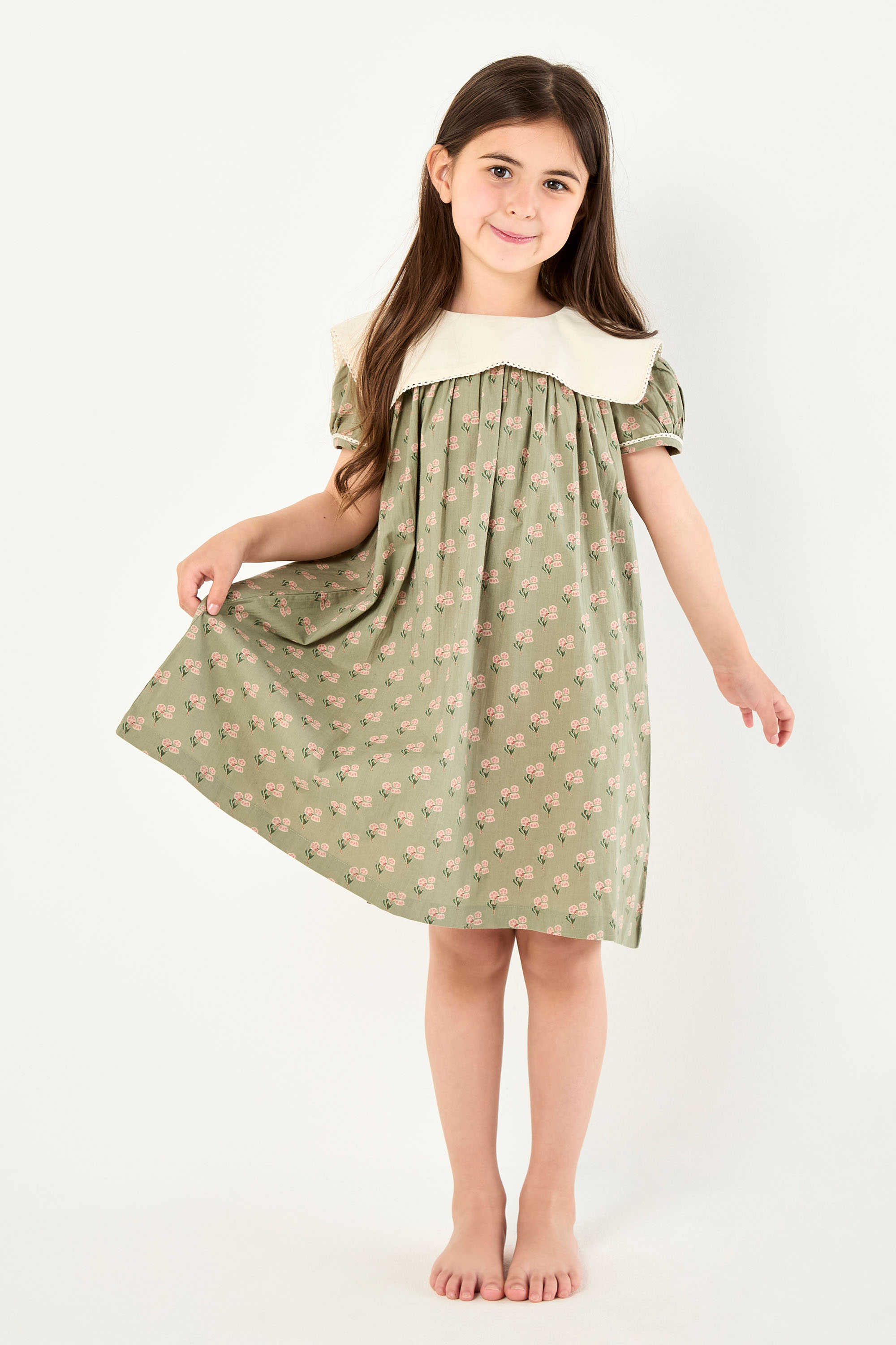 Printed Bib Dress for Little Girls product image 3