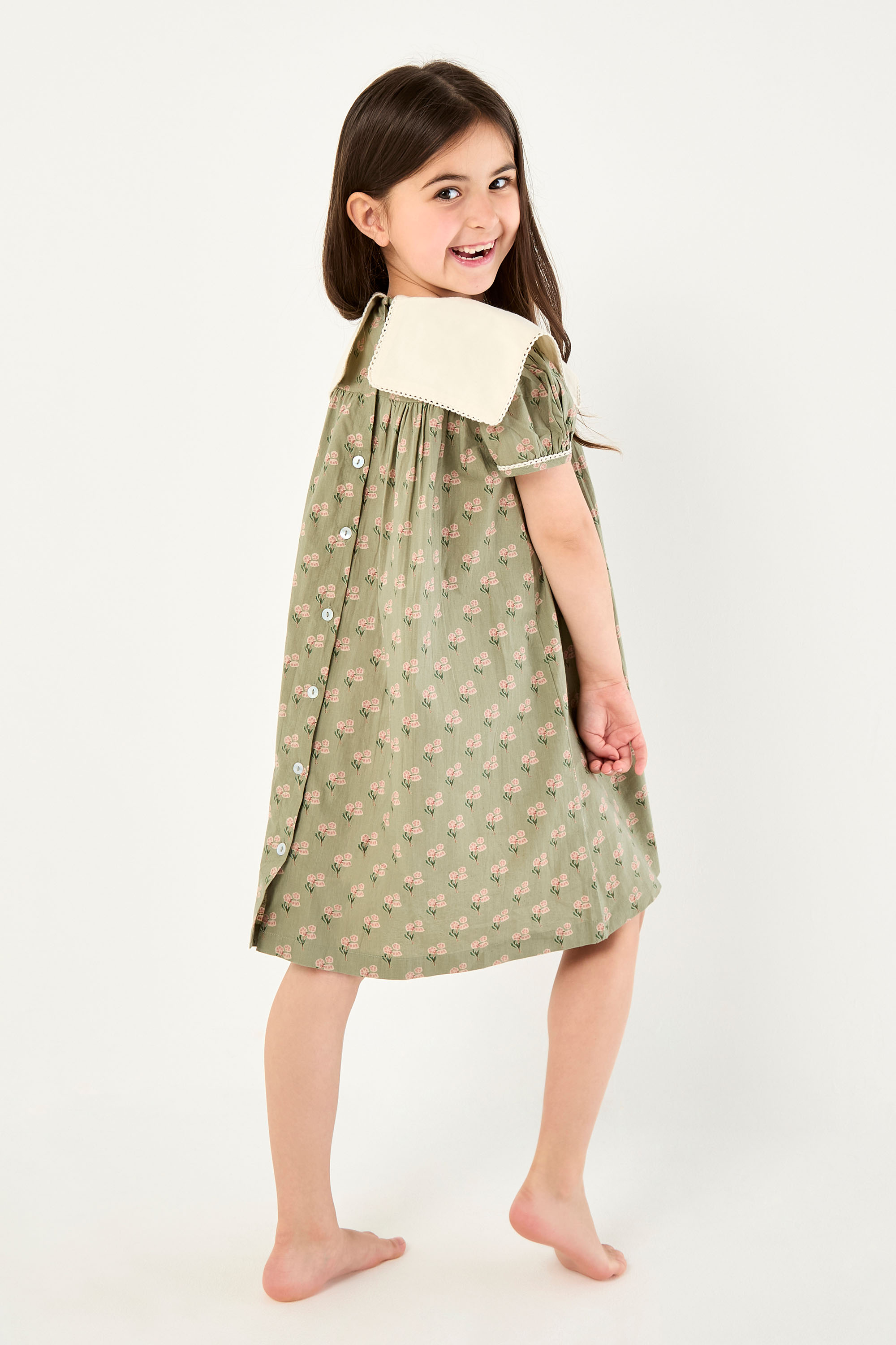 Printed Bib Dress for Little Girls product image 6