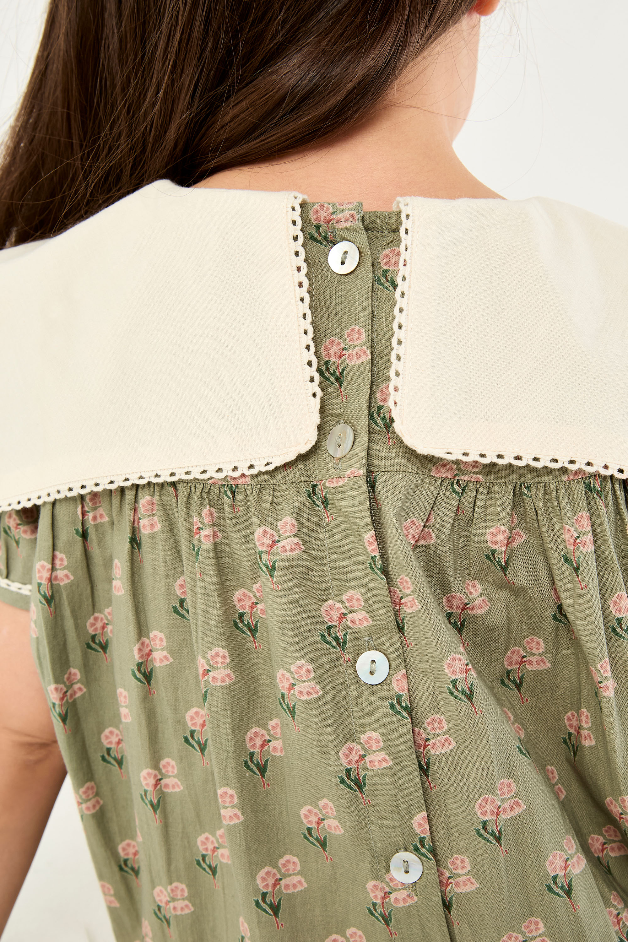 Printed Bib Dress for Little Girls product image 5