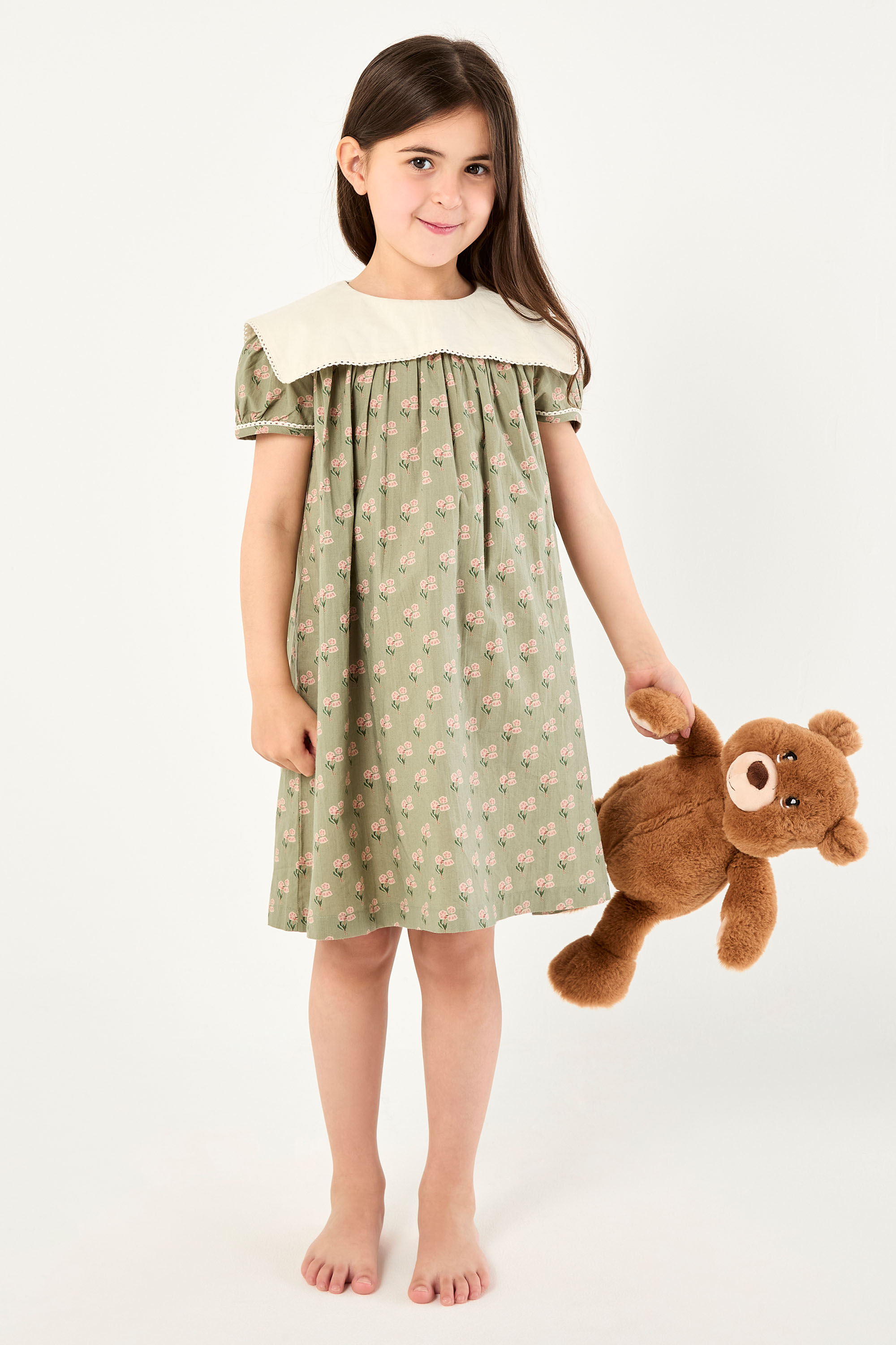Printed Bib Dress for Little Girls product image 2
