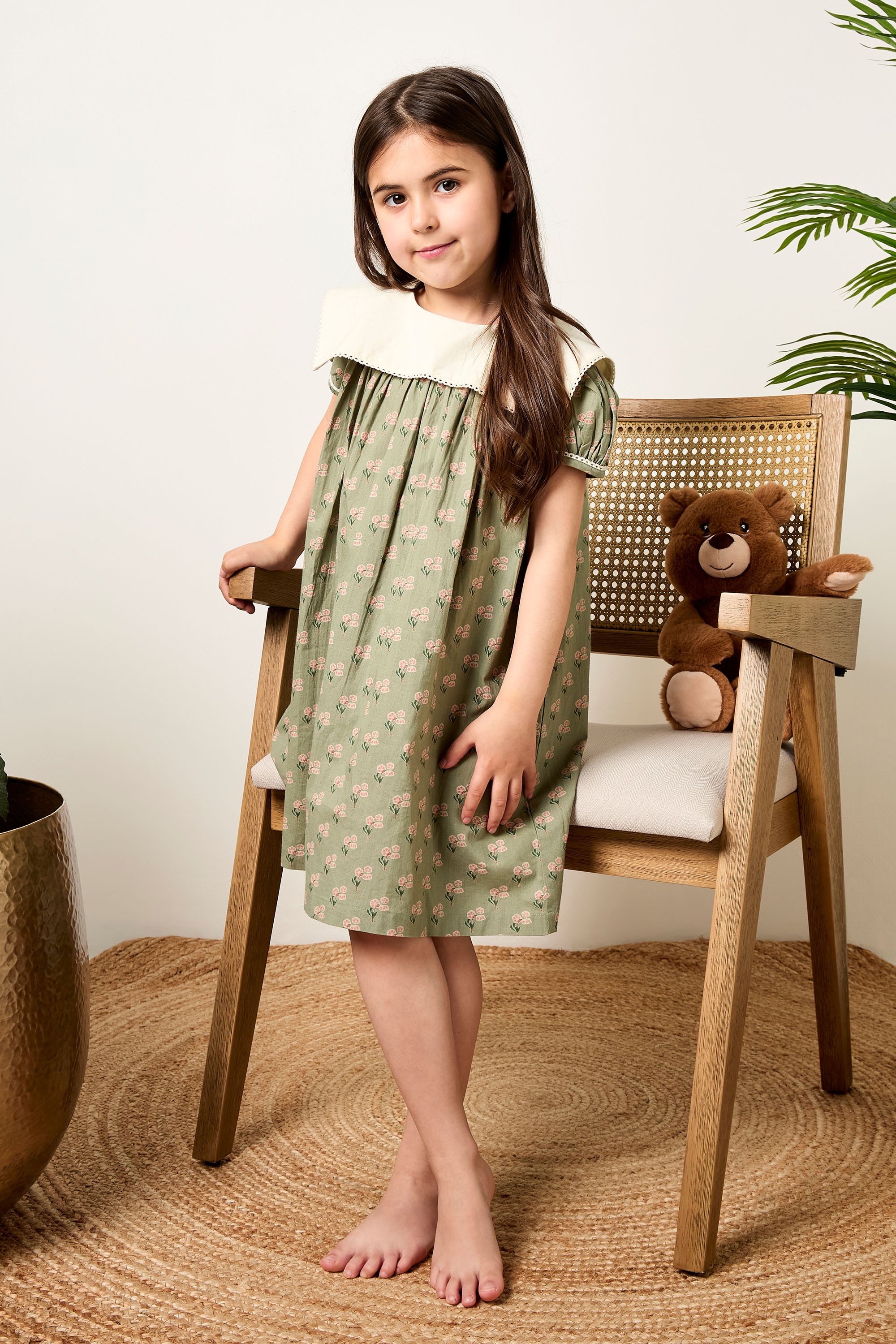 Printed Bib Dress for Little Girls product image 1