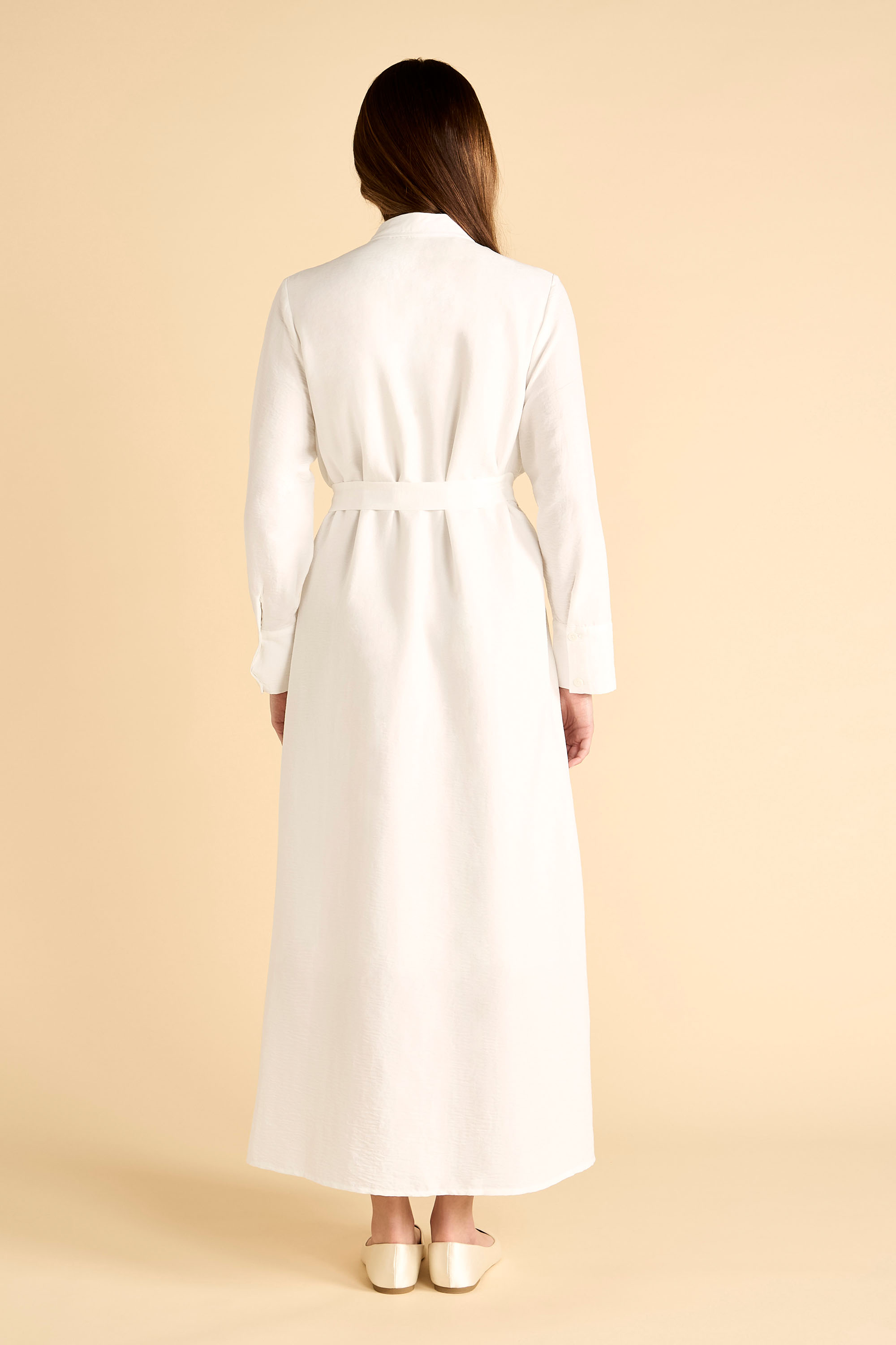 فستان طويل بأزرار مع حزام product image 6