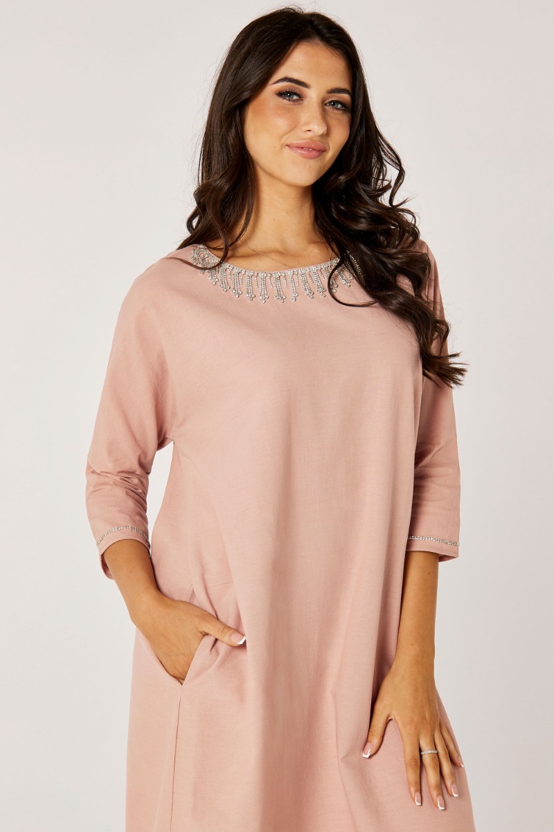 Crystal Embellished Kaftan with Pockets product image 3