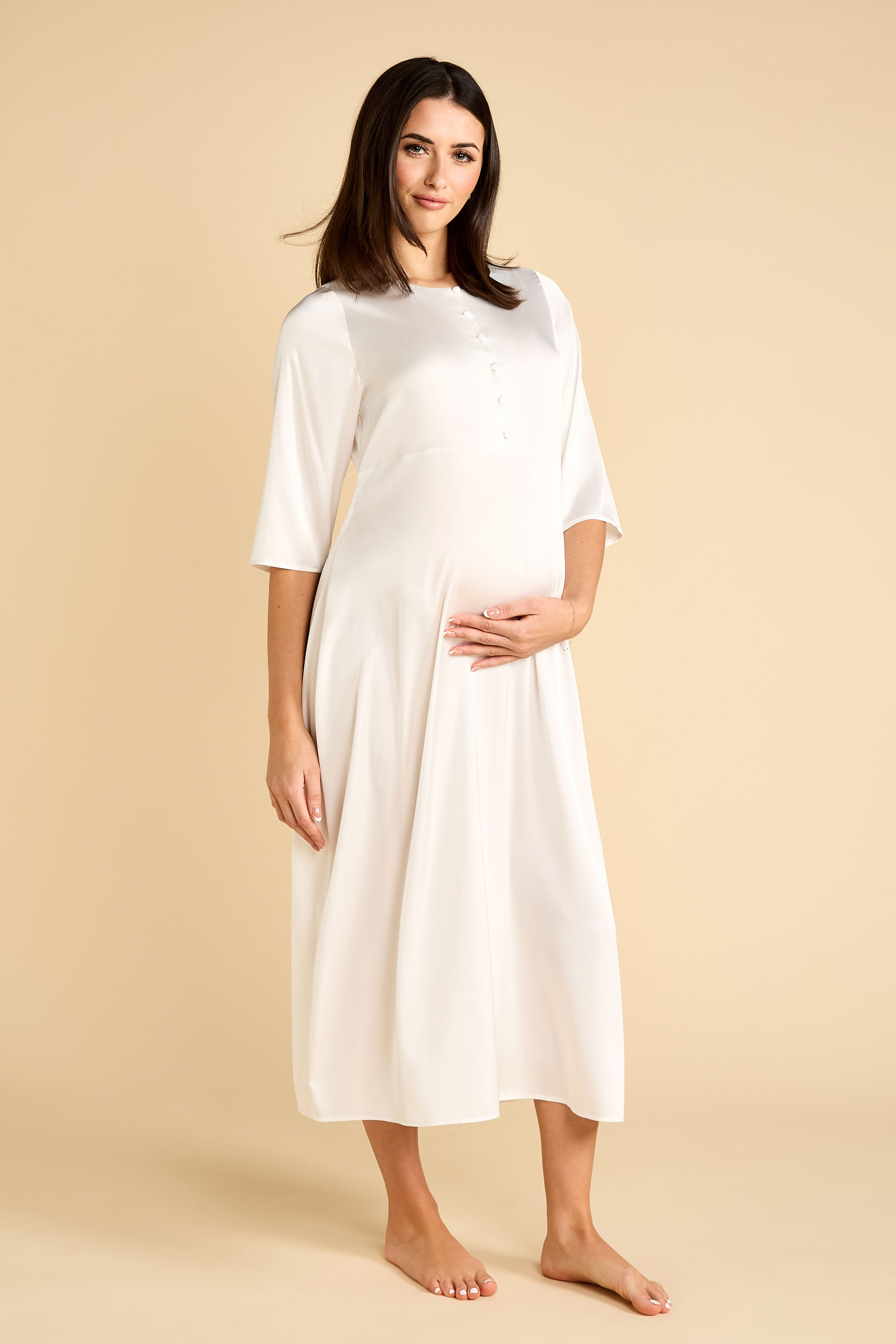 Maternity Dress & Tulle Robe with Lace Trim product image 4