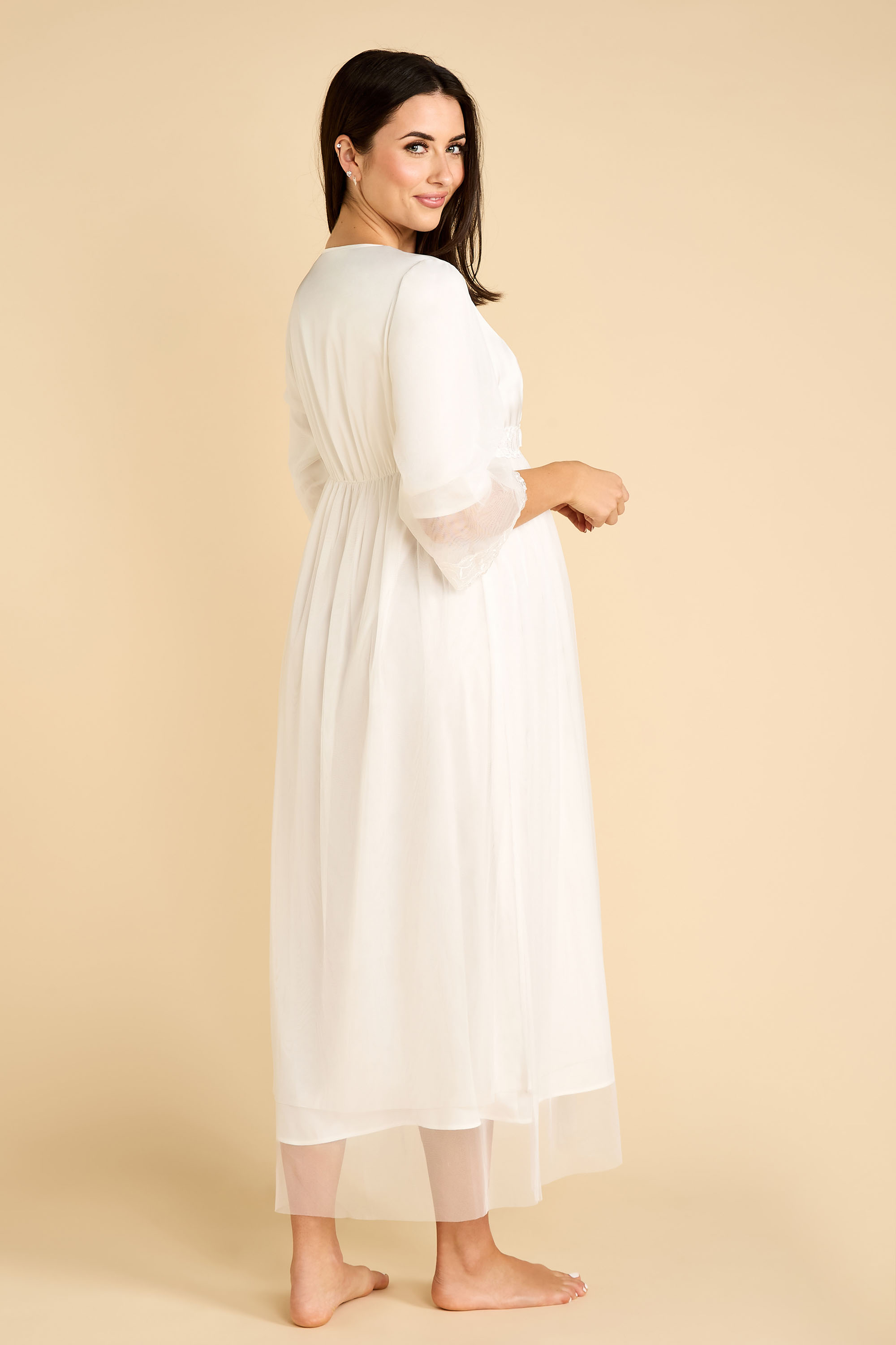 Maternity Dress & Tulle Robe with Lace Trim product image 7