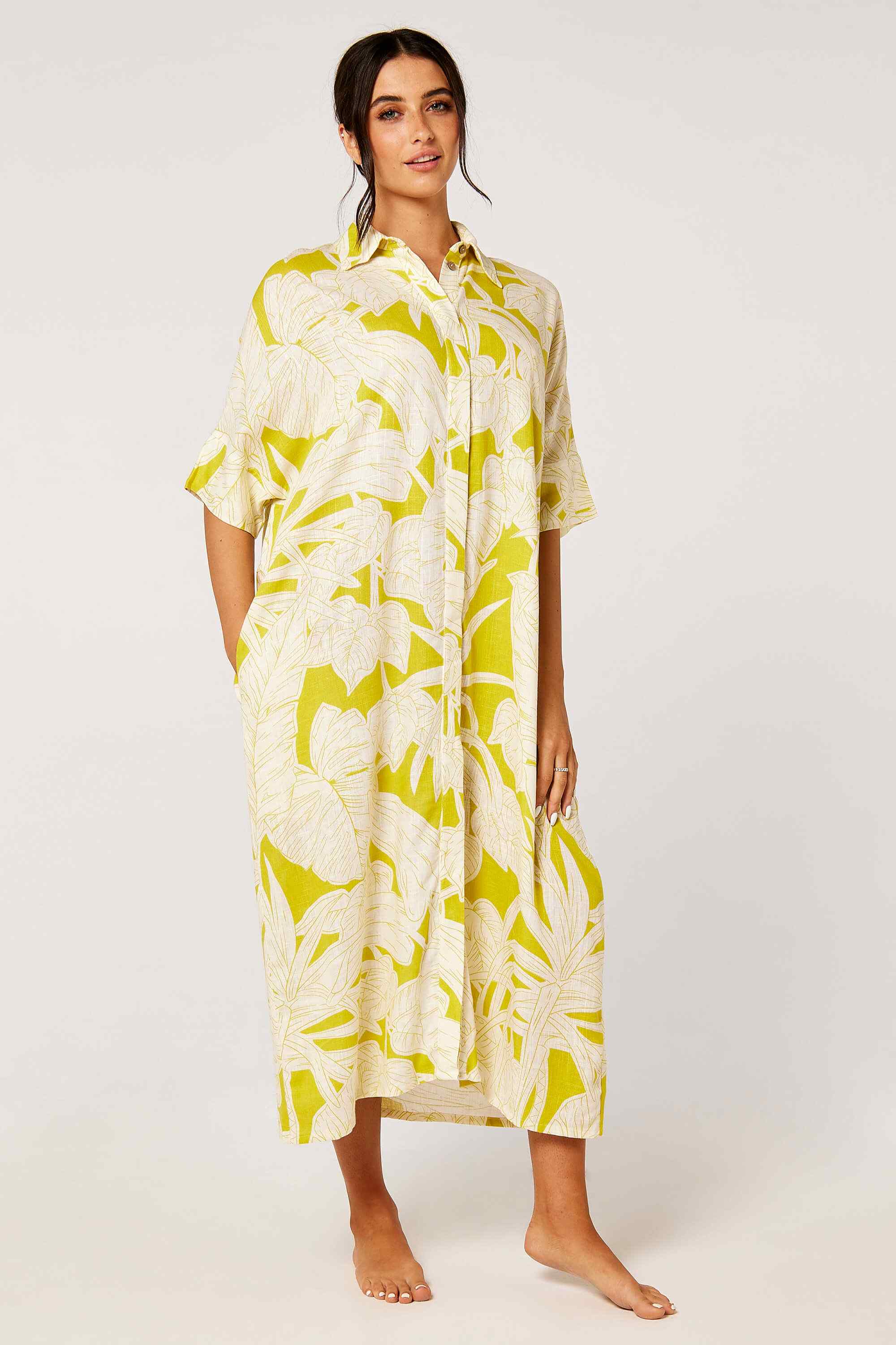 Flower Printed Buttoned Maxi Kaftan product image 1