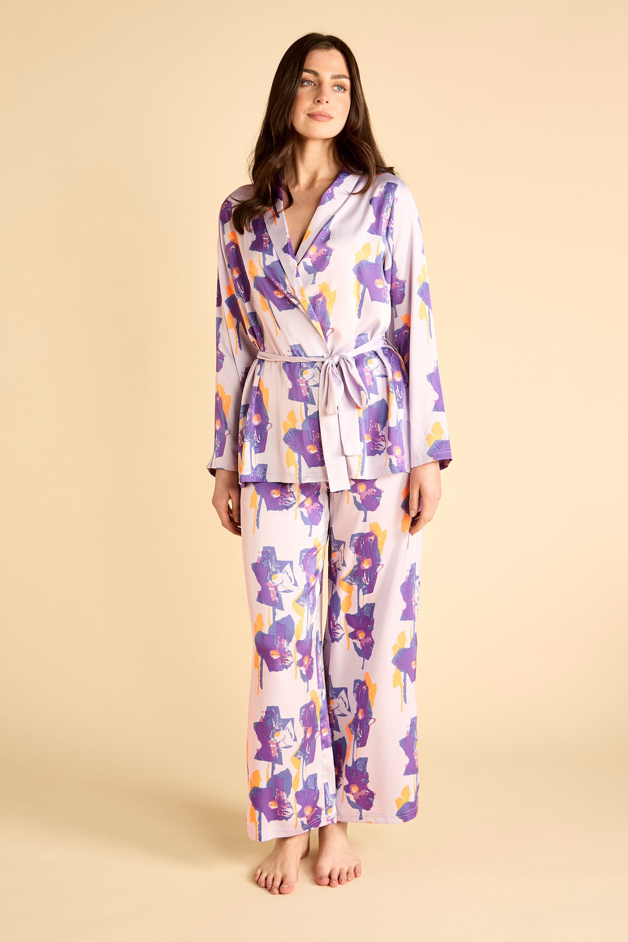 Open Style Printed Pyjama Set with Belt product image 1