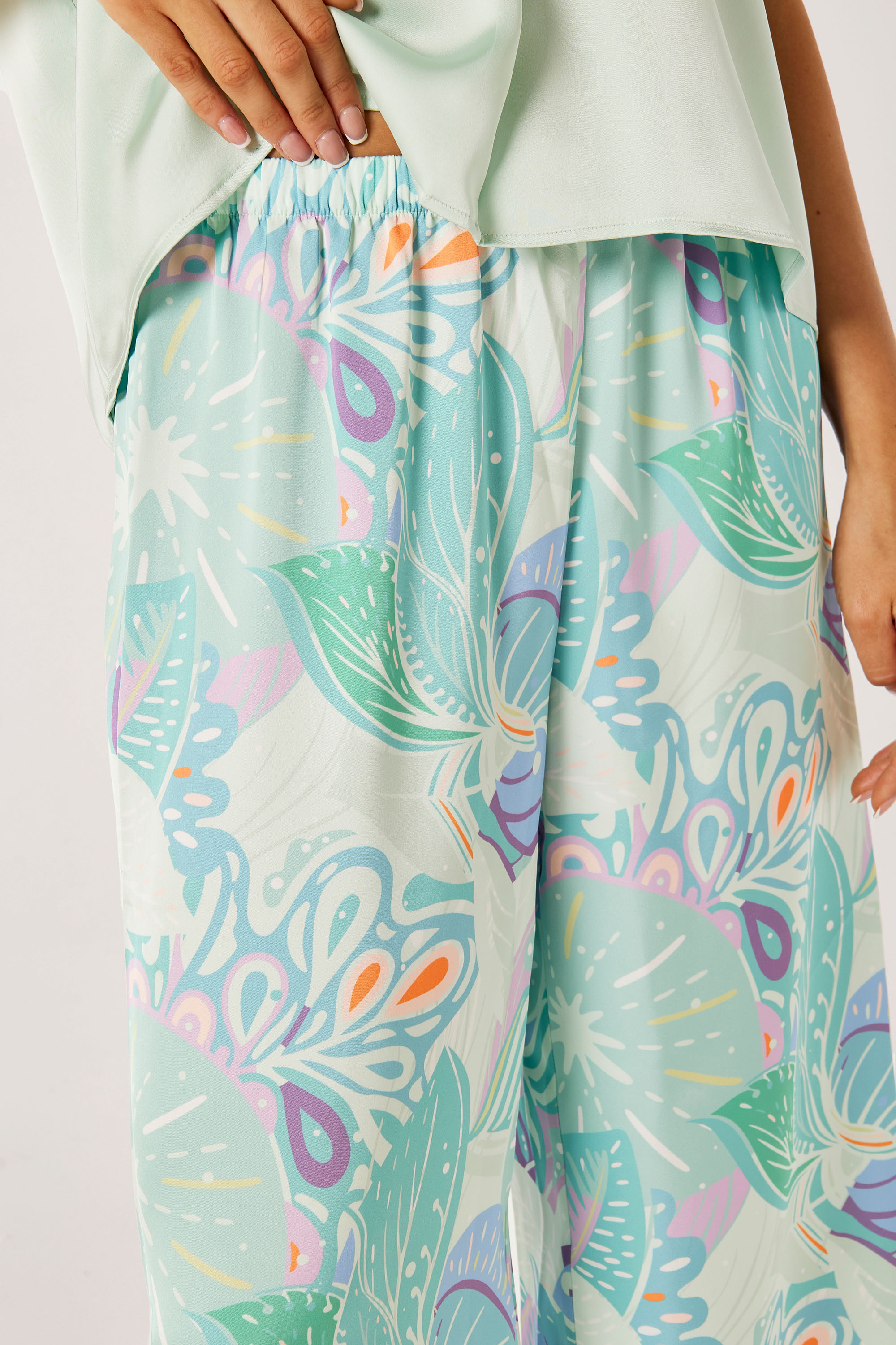 2 Pieces Cute Printed Satin Pajama Set product image 2