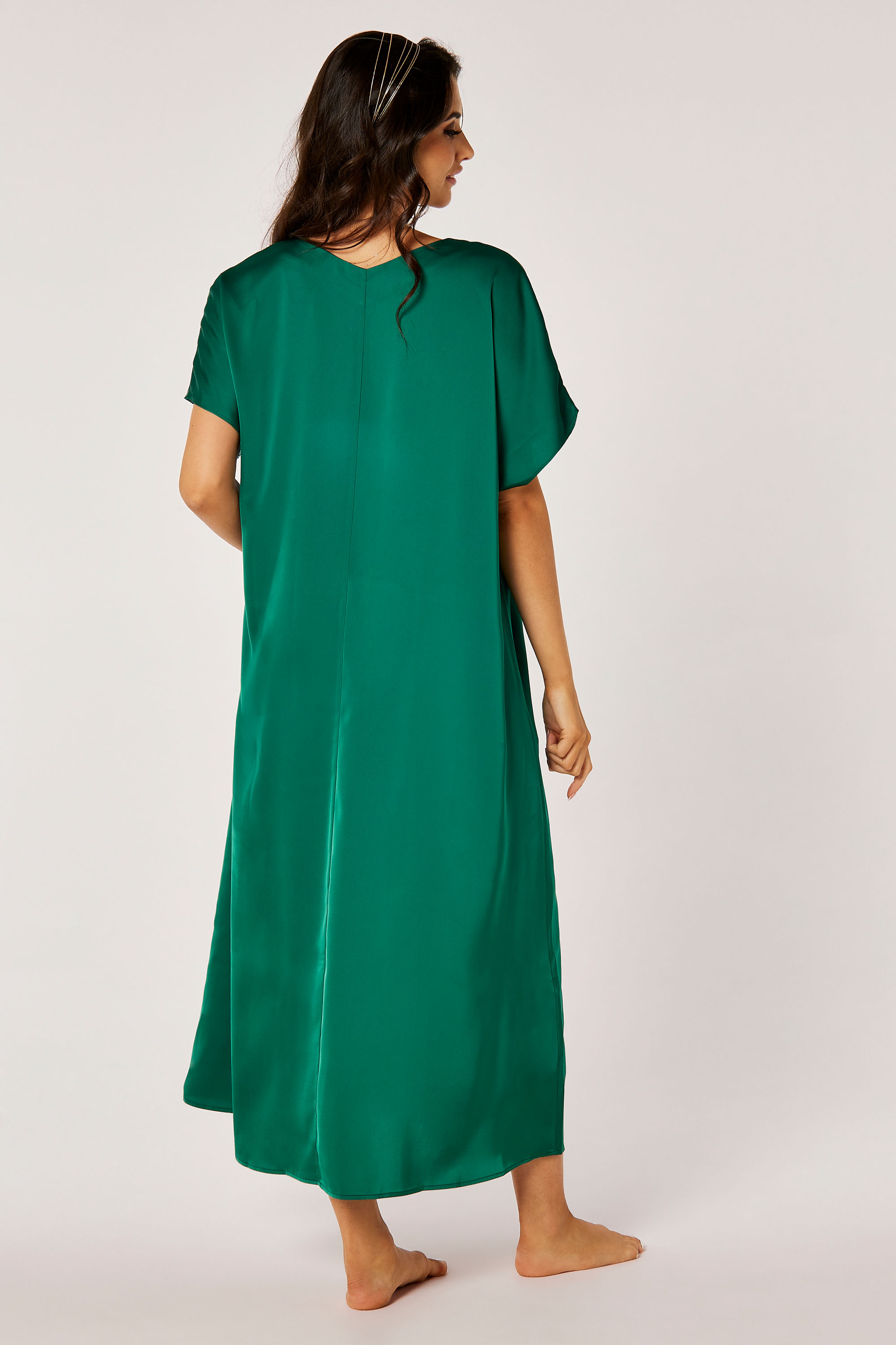 Printed Side Panel Satin Kaftan product image 5