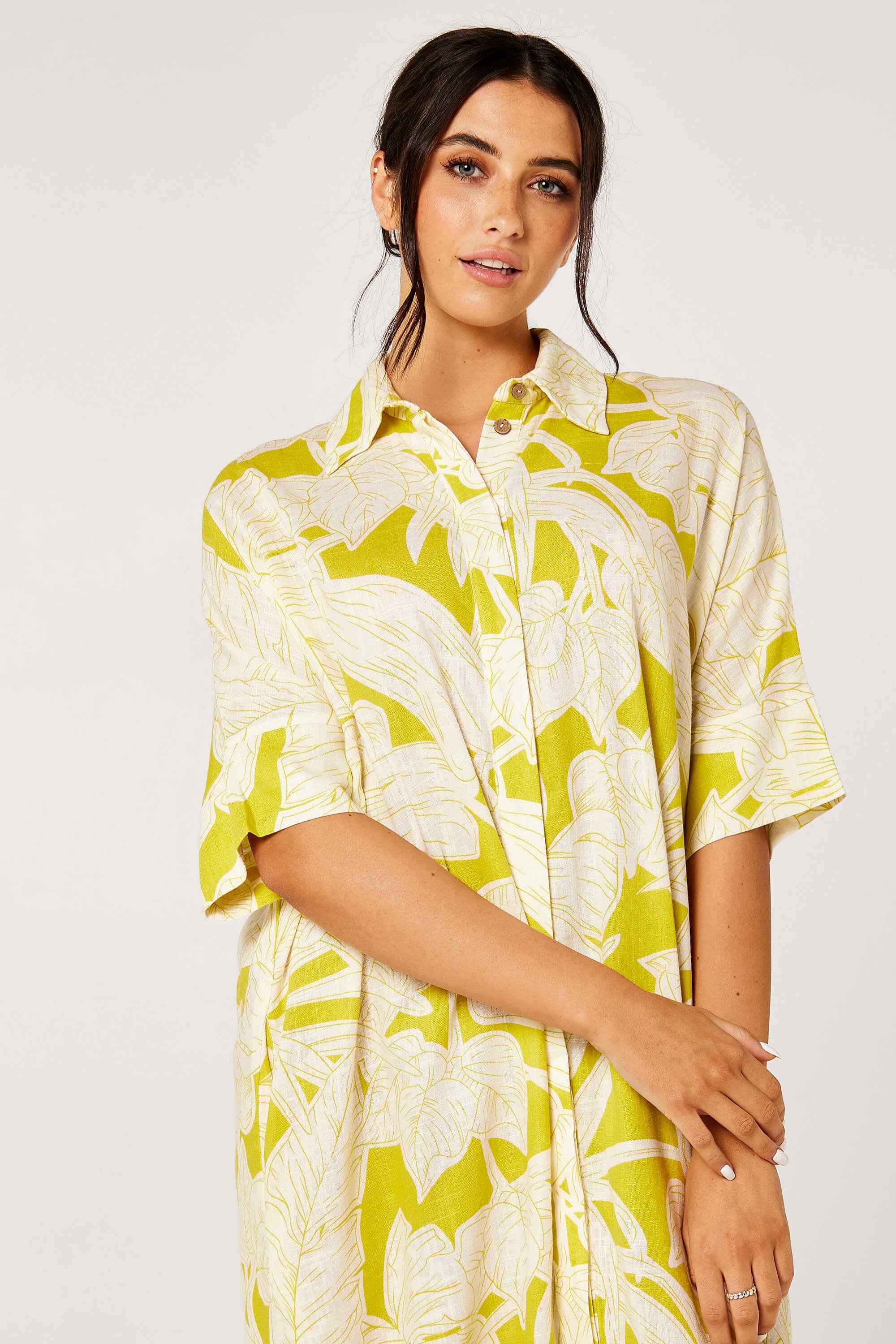 Flower Printed Buttoned Maxi Kaftan product image 2